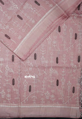 Design 2 - Pastel shades Haasini - Bamboo cotton silk with warli embroidery